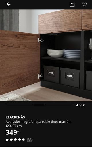 KLACKENÄS Aparador Madera y Negro