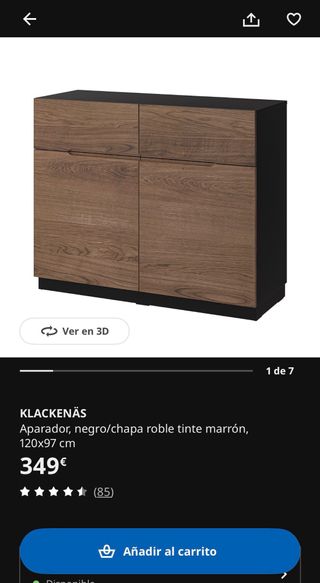 KLACKENÄS Aparador Madera y Negro