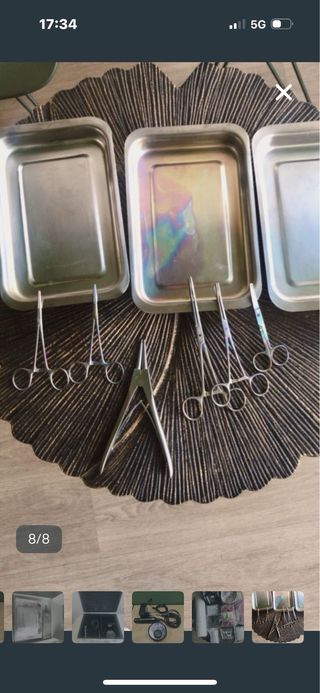 Bandejas acero e instrumental sanitario