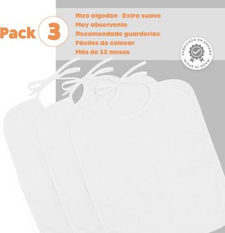 Ti TIN Baberos guardería grandes – Pack de rizo al