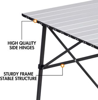 Mesa de Camping Plegable de Aluminio 70x70cm.