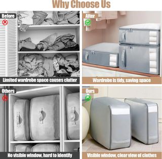 Euqvunn 2 Piezas Bolsas para Guardar Edredones Kit