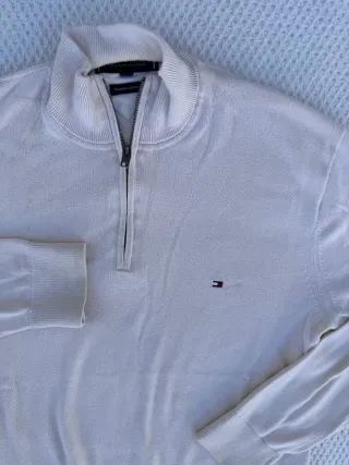 Jersey Tommy Hilfiger Media Cremallera Blanco