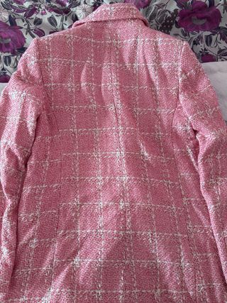 Abrigo rosa tweed Zara