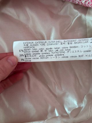 Abrigo rosa tweed Zara