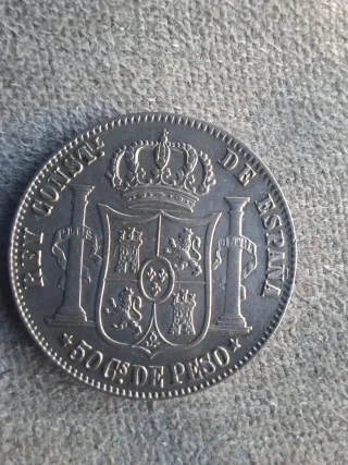 50 centavos de peso Alfonso XIII 1885