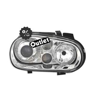 KJ FAROS VOLKSWAGEN VW GOLF 4 LOOK R32 OJOS ANGEL FONDO CROM