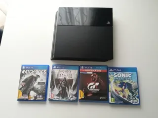 PS4 (PlayStation 4) Negra + Juegos