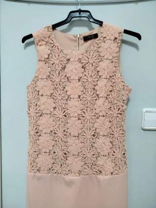 Vestido rosa bordado floral talla L