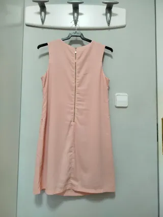 Vestido rosa bordado floral talla L