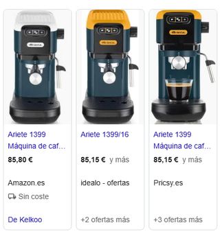 Cafetera Espresso Ariete 1399 molido y monodosis