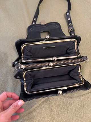 Bolso Bimba y Lola cuero bandolera negro