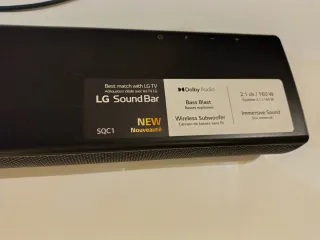 Barra de Sonido y Subwoofer LG SQC 1 Negro