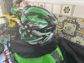 Casco Motocross Niño nuevo Verde y Negro