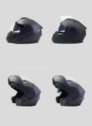 Casco Modular Convertible Negro brillante