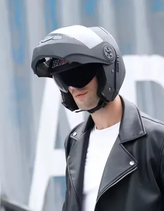 Casco Modular Convertible Negro brillante