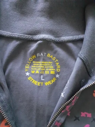 Chándal gris algodón con flores