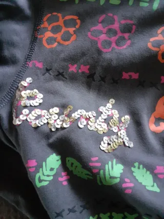 Chándal gris algodón con flores