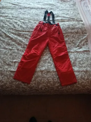Pantalón esquí niño talla 12 rojo
