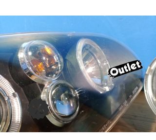 KJ FAROS VOLKSWAGEN VW GOLF 4 OJOS ANGEL LED LOOK R32 FONDO