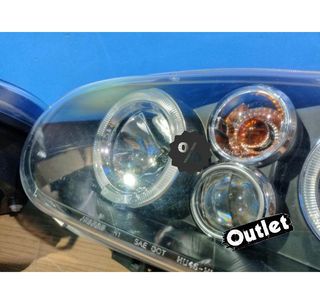 KJ FAROS VOLKSWAGEN VW GOLF 4 OJOS ANGEL LED LOOK R32 FONDO