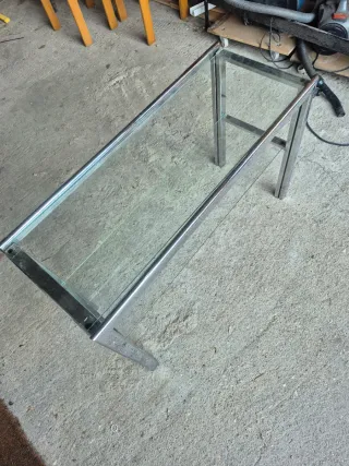 Mesa de centro metal y cristal