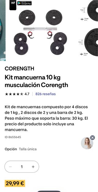 Set mancuerna ajustable