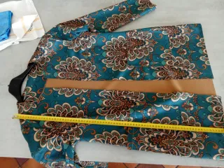 Spolverino fantasia marrone e petrolio