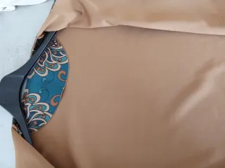 Spolverino fantasia marrone e petrolio