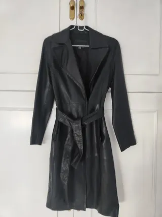 Abrigo tipo gabardina 100%Piel Ovina, T.M/38 Zara