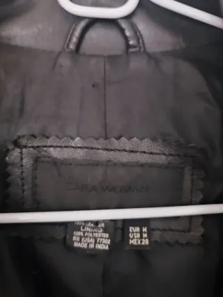 Abrigo tipo gabardina 100%Piel Ovina, T.M/38 Zara