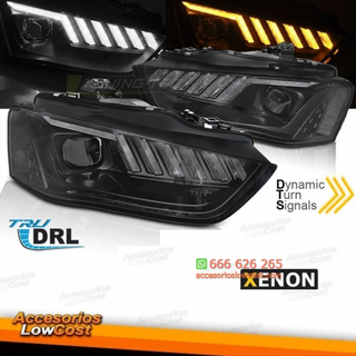 FAROS DE XENÓN LED NEGRO SEQ para AUDI A4 B8 12-1