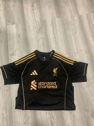 Camiseta Liverpool Adidas Negra y Dorada Talla M