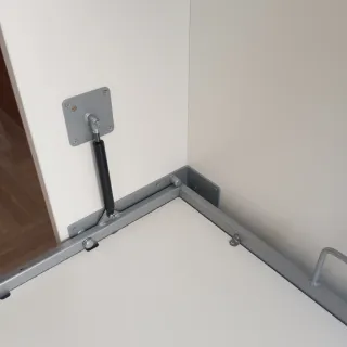 Cama Abatible Blanca y Gris