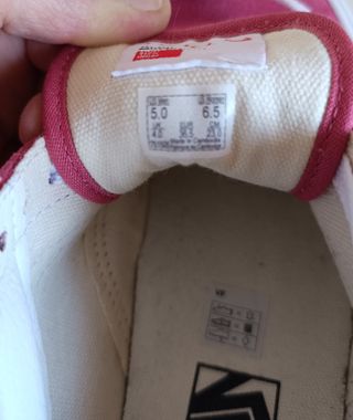 Zapatillas Vans Mujer Fucsia y Blanco Talla 36.5