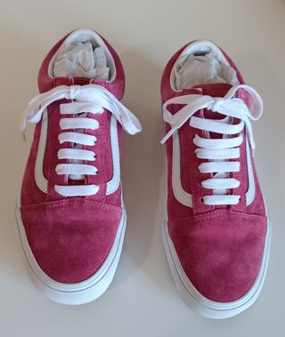 Zapatillas Vans Mujer Fucsia y Blanco Talla 36.5
