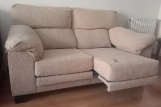 Sofá 2 plazas extensible beige