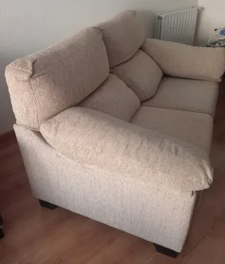 Sofá 2 plazas extensible beige