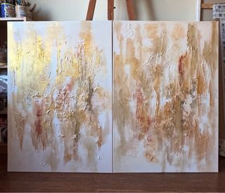 Díptico Decorativo Dorado Grande