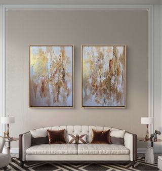 Díptico Decorativo Dorado Grande