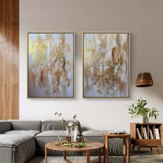 Díptico Decorativo Dorado Grande