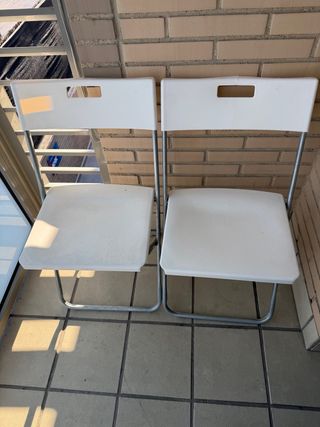 4 Sillas Plegables Plástico y Metal