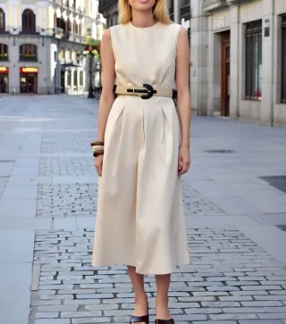 Vestido midi Zara con cinturón