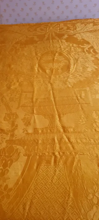 Colcha Damasco Seda Amarillo Dorado