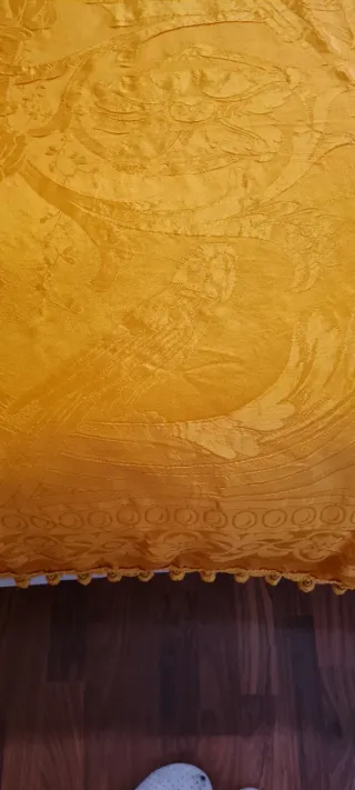 Colcha Damasco Seda Amarillo Dorado