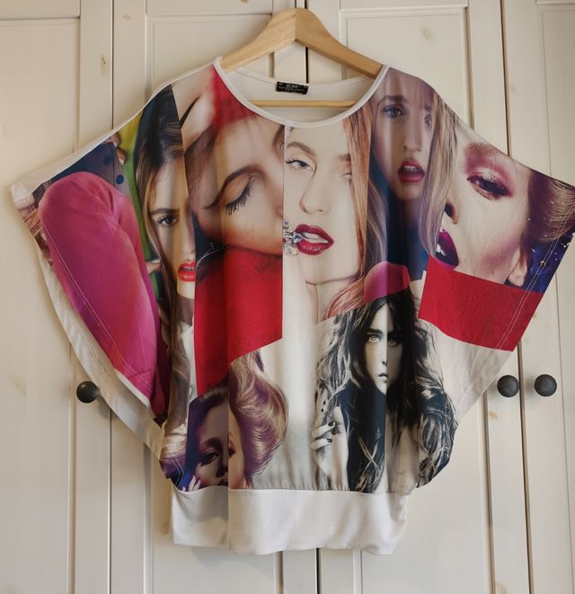 EMPORIO DELLA MODA Top Batwing M Pop Art, size M