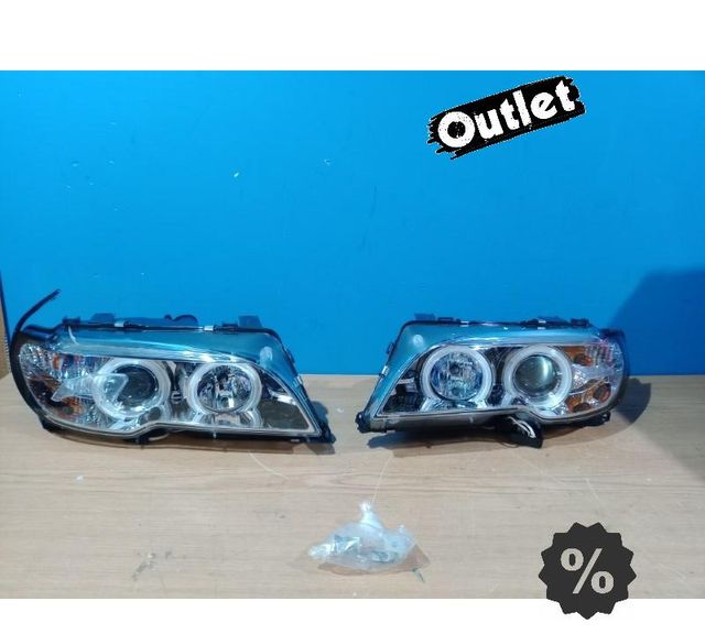 KJ FAROS BMW E46 COUPE 03-06 XENON OJOS ANGEL CCFL FONDO CRO