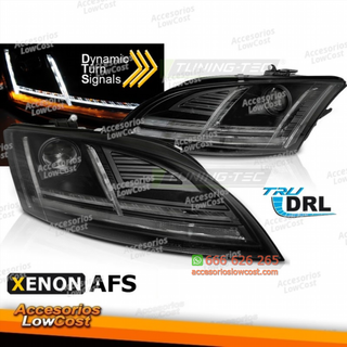 FAROS DE XENÓN LED DRL NEGRO SEQ se adapta a AUDI