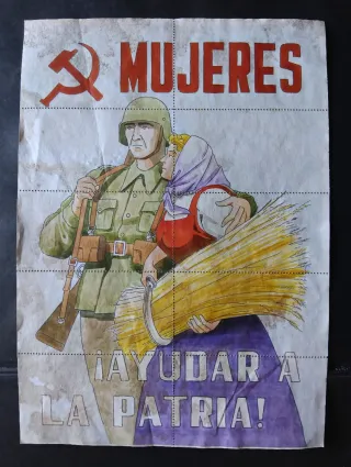 Reproducción cartel MUJERES AYUDAR PATRIA PCE