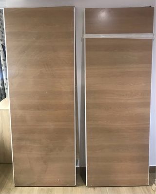 Puertas correderas roble miel macizas material DM